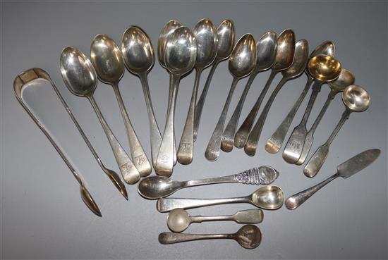 A set of six George III provincial silver teaspoons